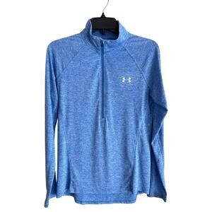 Women's Under Armour Heatgear Loose Long Sleeve Pullover Heather Blue Sz Medium